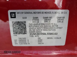 2020 Chevrolet Blazer RS with VIN 3GNKBERS6LS586163, listed as a Copart auction lot 56424945 with 68,820 mi miles and Salvage title. Bid and sale history available at DreamBid. Image 14.