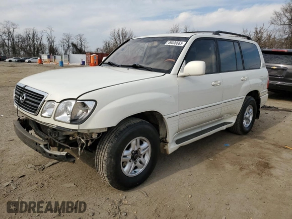 2000 Lexus LX 470 z VIN JT6HT00W8Y0126253, wystawiony jako Copart lot #49400665 z przebiegiem 181 328 mil mil oraz Szkody całkowita. Historia ofert i sprzedaży dostępna na DreamBid. Obrazek 1.