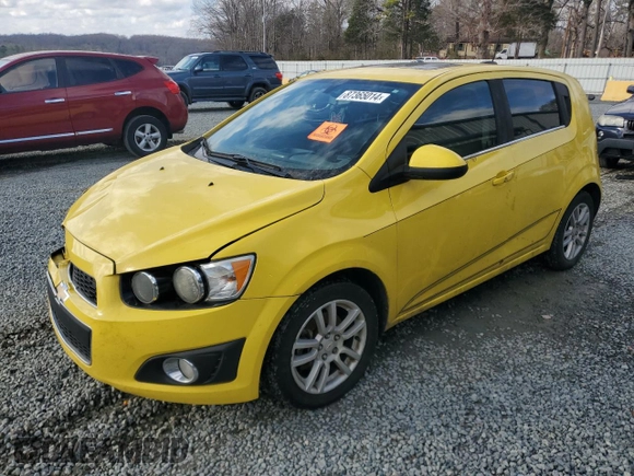 2016 Chevrolet Sonic LT with VIN 1G1JC6SB0G4101838, listed as a Copart auction lot 87365014 with 129,357 mi miles and Clean Title. Bid and sale history available at carsss.com. Image 1.