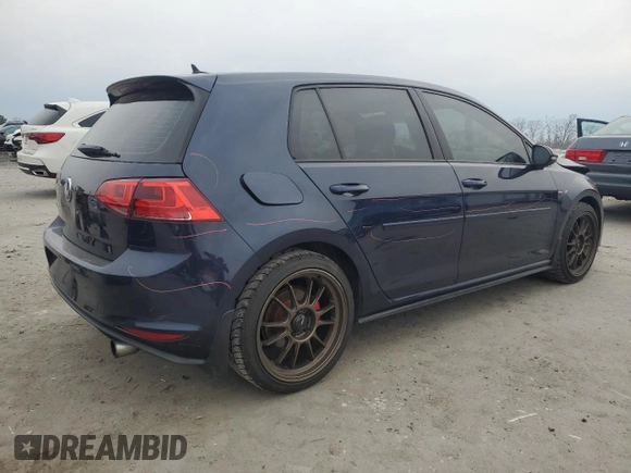 2016 Volkswagen Golf GTI SE with VIN 3VW5T7AU9GM034952, listed as a Copart auction lot 46992825 with 177,095 mi miles and Salvage Title. Bid and sale history available at carsss.com. Image 3.