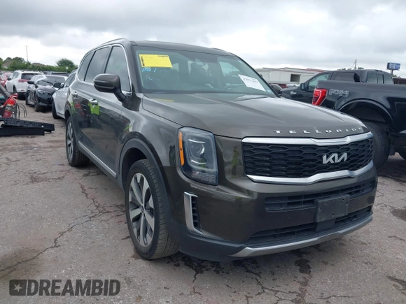 2022 Kia Telluride S with VIN 5XYP64HC3NG256251, listed as a IAAI auction lot 42077499 with 61,402 mi miles and . Bid and sale history available at DreamBid. Image 1.