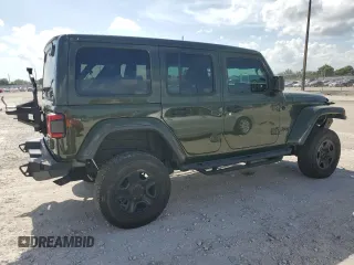2021 Jeep Wrangler Unlimited Sahara Altitude with VIN 1C4HJXEM9MW596278, listed as a Copart auction lot 61005625 with 47,033 mi miles and Salvage title. Bid and sale history available at DreamBid. Image 3.