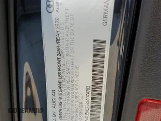 2018 Audi A5 Sportback Premium Plus with VIN WAUENCF52JA074783, listed as a Copart auction lot 56463113 with 60,488 mi miles. Bid and sale history available at carsss.com. Image 12.