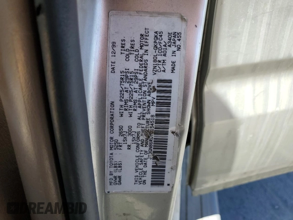 2000 Toyota 4Runner SR5 z VIN JT3GN86R0Y0154518, wystawiony jako Copart lot #60098695 z przebiegiem 174 071 mil mil oraz Szkoda całkowita • Salvage title. Historia ofert i sprzedaży dostępna na DreamBid. Obrazek 13.