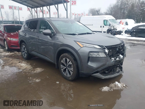 2022 Nissan Rogue SV with VIN 5N1BT3BB2NC683367, listed as a IAAI auction lot 41508845 with 52,980 mi miles. Bid and sale history available at carsss.com. Image 1.