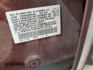 2013 Honda Pilot EX-L с VIN 5FNYF4H7XDB019737, выставлен на аукционе Copart как лот 50461335 с пробегом 154 181 миль миль и Списание • Salvage title. История ставок и продаж доступна на DreamBid. Изображение 15.
