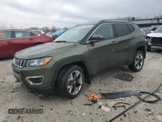 2018 Jeep Compass Limited with VIN 3C4NJDCBXJT360534, listed as a Copart auction lot 52003225 with 52,114 mi miles and Clean Title. Bid and sale history available at carsss.com. Image 1.
