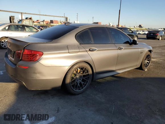 2014 BMW 5 Series 535d with VIN WBAXA5C58ED690545, listed as a Copart auction lot 46672495 with 161,998 mi miles and Salvage Title. Bid and sale history available at carsss.com. Image 3.