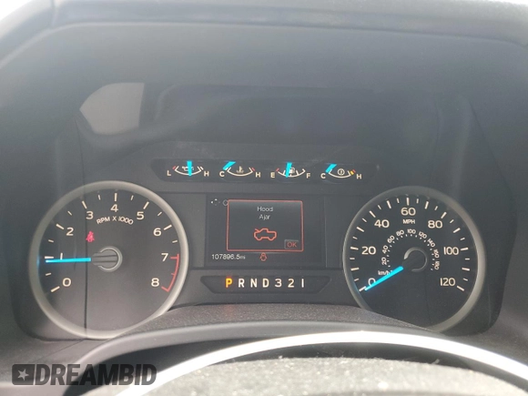 2017 Ford F-150 XL with VIN 1FTEW1C86HKD49367, listed as a Copart auction lot 62867715 with 107,896 mi miles and Salvage title. Bid and sale history available at DreamBid. Image 9.
