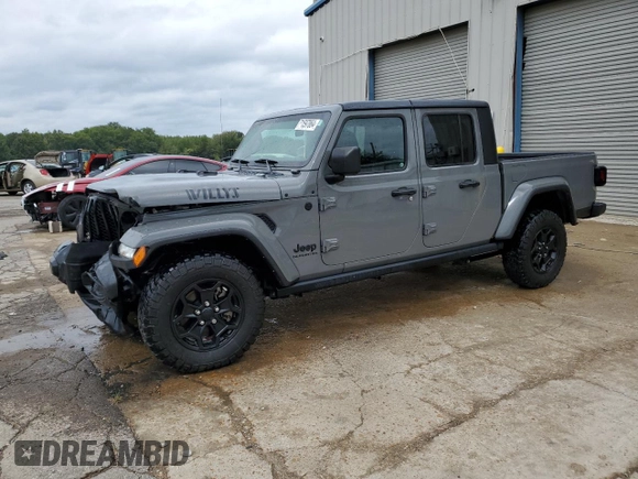 2021 Jeep Gladiator Sport S с VIN 1C6HJTAG1ML599287, выставлен на аукционе Copart как лот 71597864 с пробегом 23 186 миль миль и Списание • Salvage title. История ставок и продаж доступна на DreamBid. Изображение 1.
