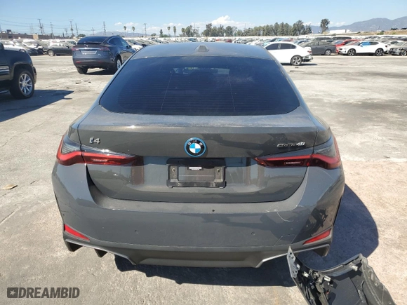 2022 BMW i4 eDrive40 with VIN WBY73AW02NFN19797, listed as a Copart auction lot 72844893 with 14,353 mi miles. Bid and sale history available at carsss.com. Image 6.