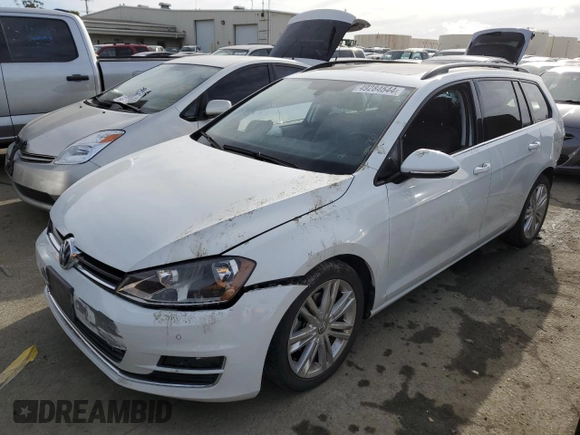 2015 Volkswagen Golf SportWagen TDI SE with VIN 3VWFA7AU6FM520479, listed as a Copart auction lot 49284544 with 76,488 mi miles. Bid and sale history available at carsss.com. Image 1.