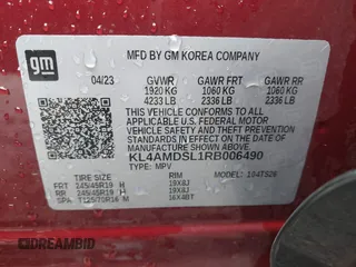 2024 Buick Encore GX Sport Touring z VIN KL4AMDSL1RB006490, wystawiony jako IAAI lot #42505243 z przebiegiem 57 956 mil mil oraz . Historia ofert i sprzedaży dostępna na DreamBid. Obrazek 9.