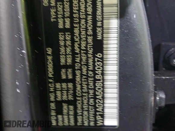 2025 Porsche Macan GTS with VIN WP1AG2A50SLB40376, listed as a Copart auction lot 41575385 with Not Provided miles and Salvage Title. Bid and sale history available at DreamBid. Image 13.