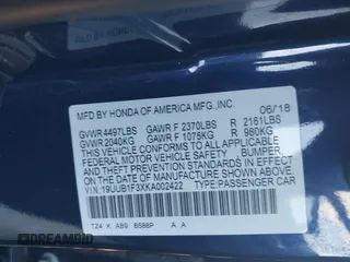 2019 Acura TLX with VIN 19UUB1F3XKA002422, listed as a IAAI auction lot 41310131 with 1 mi miles. Bid and sale history available at carsss.com. Image 9.