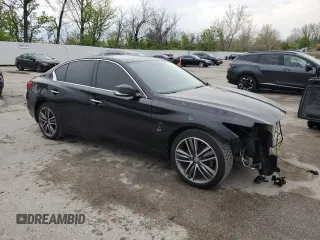 2014 Infiniti Q50 Premium with VIN JN1BV7AR1EM702315, listed as a Copart auction lot 51232075 with 141,429 mi miles and Salvage Title. Bid and sale history available at DreamBid. Image 4.