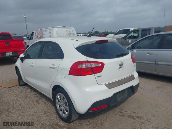 2012 Kia Rio LX with VIN KNADM5A37C6094193, listed as a IAAI auction lot 41940411 with 166,626 mi miles. Bid and sale history available at carsss.com. Image 3.
