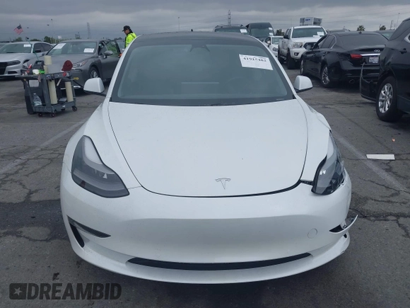 2021 Tesla Model 3 Long Range with VIN 5YJ3E1EB6MF878957, listed as a IAAI auction lot 41915482 with 59,578 mi miles. Bid and sale history available at carsss.com. Image 12.