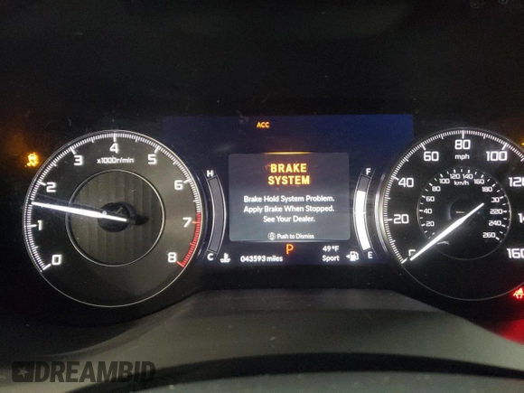 2020 Acura RDX with VIN 5J8TC1H3XLL017160, listed as a Copart auction lot 52144935 with 43,593 mi miles and Salvage title. Bid and sale history available at DreamBid. Image 9.
