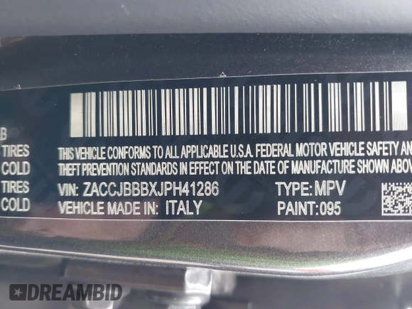 2018 Jeep Renegade Latitude with VIN ZACCJBBBXJPH41286, listed as a IAAI auction lot 41844070 with 161,251 mi miles and . Bid and sale history available at carsss.com. Image 9.