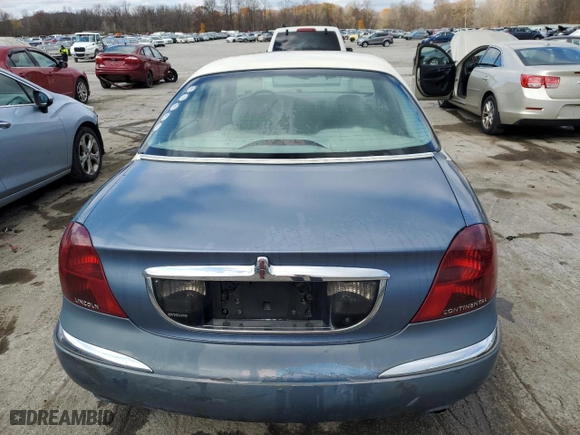 2000 Lincoln Continental with VIN 1LNHM97V5YY807538, listed as a Copart auction lot 78899234 with 126,095 mi miles and Salvage Title. Bid and sale history available at carsss.com. Image 6.