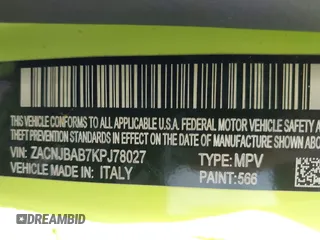 2019 Jeep Renegade Sport с VIN ZACNJBAB7KPJ78027, выставлен на аукционе IAAI как лот 42745727 с пробегом 99 508 миль миль и . История ставок и продаж доступна на DreamBid. Изображение 9.