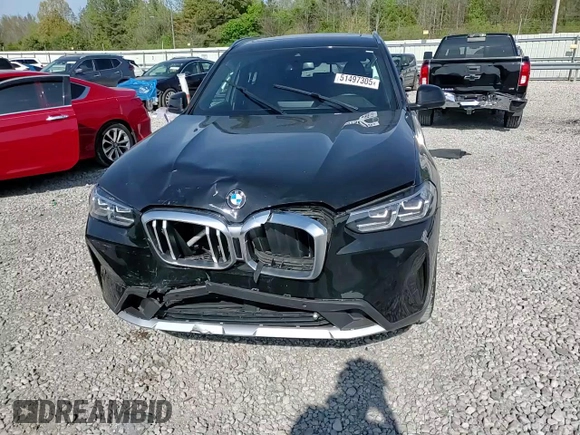 2022 BMW X3 sDrive30i with VIN 5UX43DP0XN9M49063, listed as a Copart auction lot 51497305 with 15,962 mi miles and Salvage Title. Bid and sale history available at DreamBid. Image 12.