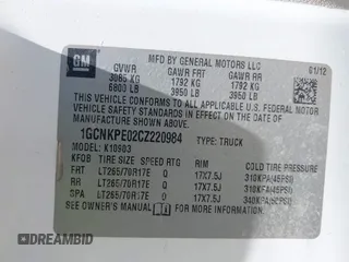 2012 Chevrolet Silverado 1500 Work Truck with VIN 1GCNKPE02CZ220984, listed as a IAAI auction lot 42223753 with 80,053 mi miles and . Bid and sale history available at DreamBid. Image 9.