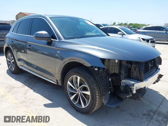 2022 Audi Q5 S line Premium with VIN WA1GAAFYXN2102653, listed as a IAAI auction lot 41967220 with 20,864 mi miles and . Bid and sale history available at DreamBid. Image 1.