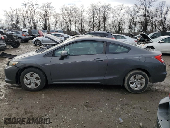 2013 Honda Civic Cpe LX with VIN 2HGFG3B5XDH521472, listed as a Copart auction lot 43970675 with 113,410 mi miles and Salvage Title. Bid and sale history available at carsss.com. Image 2.