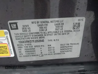2015 GMC Acadia SLT with VIN 1GKKVRKD7FJ352840, listed as a IAAI auction lot 41803477 with 237,012 mi miles. Bid and sale history available at carsss.com. Image 9.