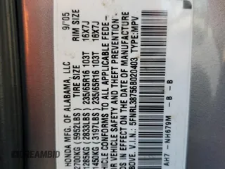 2006 Honda Odyssey EX-L z VIN 5FNRL38756B020403, wystawiony jako Copart lot #58294445 z przebiegiem 248 529 mil mil oraz Szkoda całkowita • Salvage title. Historia ofert i sprzedaży dostępna na DreamBid. Obrazek 13.