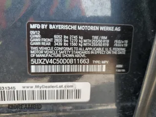 2013 BMW X5 xDrive35i z VIN 5UXZV4C50D0B11663, wystawiony jako Copart lot #53285435 z przebiegiem 109 818 mil mil oraz Szkody całkowita. Historia ofert i sprzedaży dostępna na DreamBid. Obrazek 13.