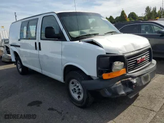 2009 GMC Savana Cargo Van with VIN 1GTGG25C791124332, listed as a Copart auction lot 72819464 with 123,243 mi miles and Salvage Title. Bid and sale history available at carsss.com. Image 4.