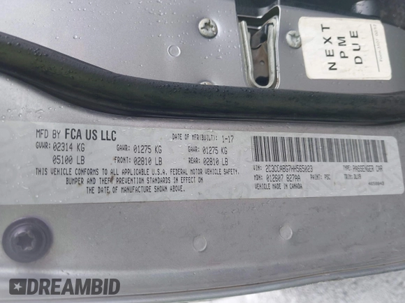 2017 Chrysler 300 S with VIN 2C3CCABG7HH565023, listed as a IAAI auction lot 39907315 with 212,572 mi miles and . Bid and sale history available at DreamBid. Image 9.