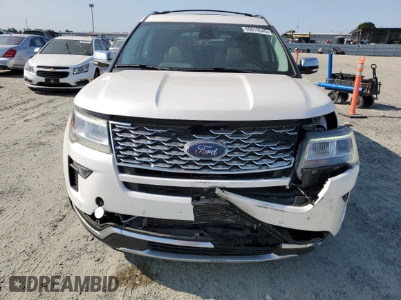 2018 Ford Explorer Platinum with VIN 1FM5K8HT8JGB32408, listed as a Copart auction lot 59819545 with 128,045 mi miles and Salvage title. Bid and sale history available at DreamBid. Image 5.