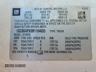 2011 Chevrolet Express Cargo with VIN 1GCSGAFX6B1184033, listed as a Copart auction lot 49334535 with 279,390 mi miles and Clean title. Bid and sale history available at DreamBid. Image 13.