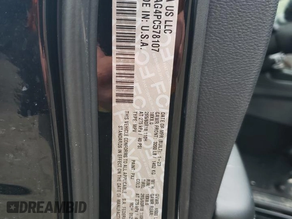 2023 Dodge Durango SXT Launch Edition с VIN 1C4RDJAG4PC578107, выставлен на аукционе Copart как лот 57983055 с пробегом 21 165 миль миль и Списание • Salvage title. История ставок и продаж доступна на DreamBid. Изображение 13.