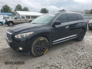 2013 Infiniti JX35 with VIN 5N1AL0MN2DC302827, listed as a Copart auction lot 80871724 with 182,921 mi miles and Salvage Title. Bid and sale history available at carsss.com. Image 1.