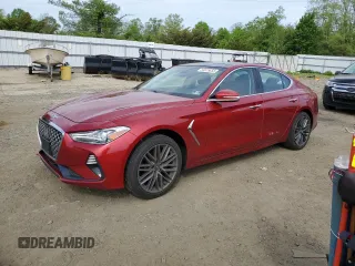 2019 Genesis G70 Advanced z VIN KMTG34LA3KU018183, wystawiony jako Copart lot #54875655 z przebiegiem 114 757 mil mil oraz Szkoda całkowita • Salvage title. Historia ofert i sprzedaży dostępna na DreamBid. Obrazek 1.