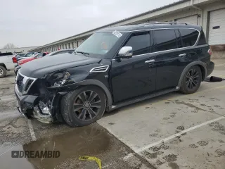 2017 Nissan Armada Platinum with VIN JN8AY2NE0H9708225, listed as a Copart auction lot 52228115 with 133,320 mi miles and Salvage Title. Bid and sale history available at carsss.com. Image 1.