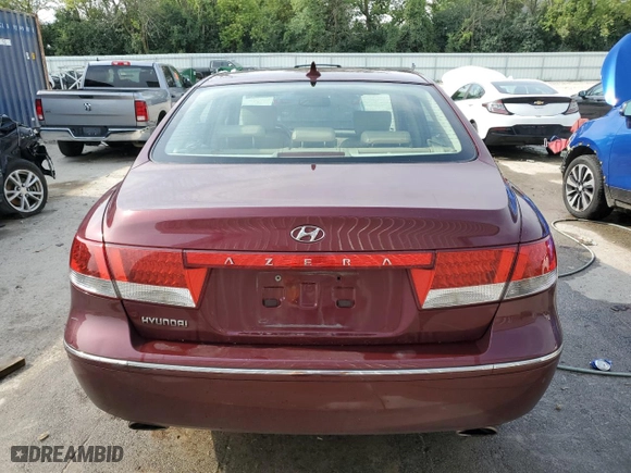 2009 Hyundai Azera GLS with VIN KMHFC46D19A358682, listed as a Copart auction lot 65164534 with 168,592 mi miles and Salvage Title. Bid and sale history available at carsss.com. Image 6.