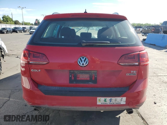 2017 Volkswagen Golf SportWagen S with VIN 3VW017AU6HM522757, listed as a Copart auction lot 55205064 with Not Provided miles and Salvage Title. Bid and sale history available at carsss.com. Image 6.