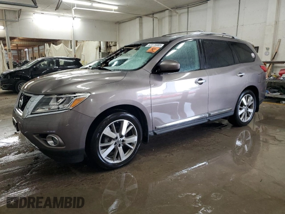 2014 Nissan Pathfinder S with VIN 5N1AR2MM9EC730123, listed as a Copart auction lot 62075985 with 181,102 mi miles and Salvage title. Bid and sale history available at DreamBid. Image 1.