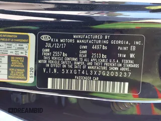 2018 Kia Optima LX with VIN 5XXGT4L3XJG203237, listed as a IAAI auction lot 40631696 with 157,012 mi miles and . Bid and sale history available at DreamBid. Image 9.