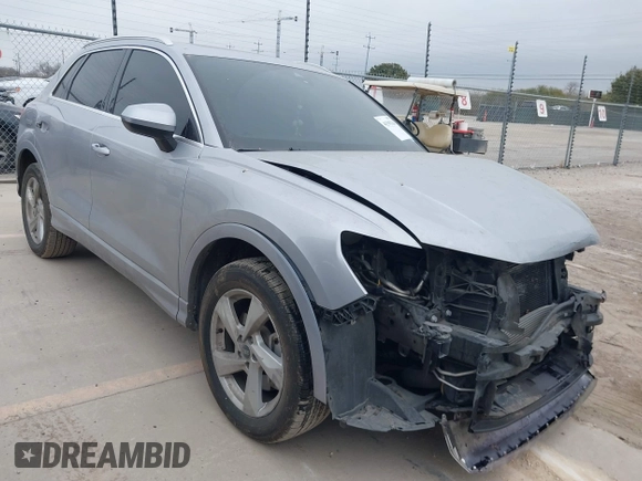 2021 Audi Q3 Premium with VIN WA1AUCF35M1066713, listed as a IAAI auction lot 41395334 with 82,724 mi miles and . Bid and sale history available at DreamBid. Image 1.
