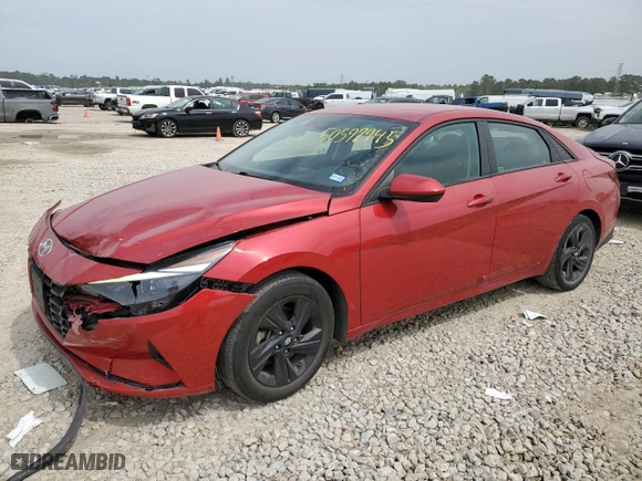 2021 Hyundai Elantra SEL with VIN 5NPLM4AGXMH000598, listed as a Copart auction lot 50592945 with 42,441 mi miles and Salvage Title. Bid and sale history available at carsss.com. Image 1.