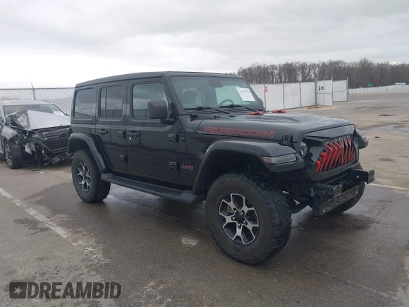 2021 Jeep Wrangler Unlimited Rubicon z VIN 1C4HJXFG8MW775419, wystawiony jako IAAI lot #41797178 z przebiegiem 56 166 mil mil oraz . Historia ofert i sprzedaży dostępna na DreamBid. Obrazek 1.