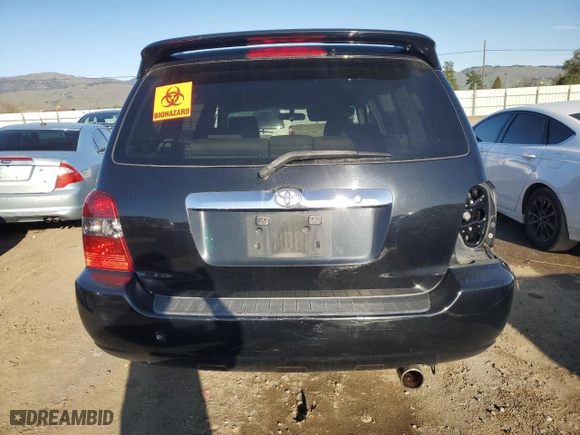 2006 Toyota Highlander with VIN JTEGP21AX60114203, listed as a Copart auction lot 44752775 with 184,320 mi miles and Salvage Title. Bid and sale history available at carsss.com. Image 6.