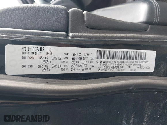 2019 Jeep Grand Cherokee Upland with VIN 1C4RJFAG0KC547175, listed as a IAAI auction lot 41427215 with 102,342 mi miles. Bid and sale history available at carsss.com. Image 9.
